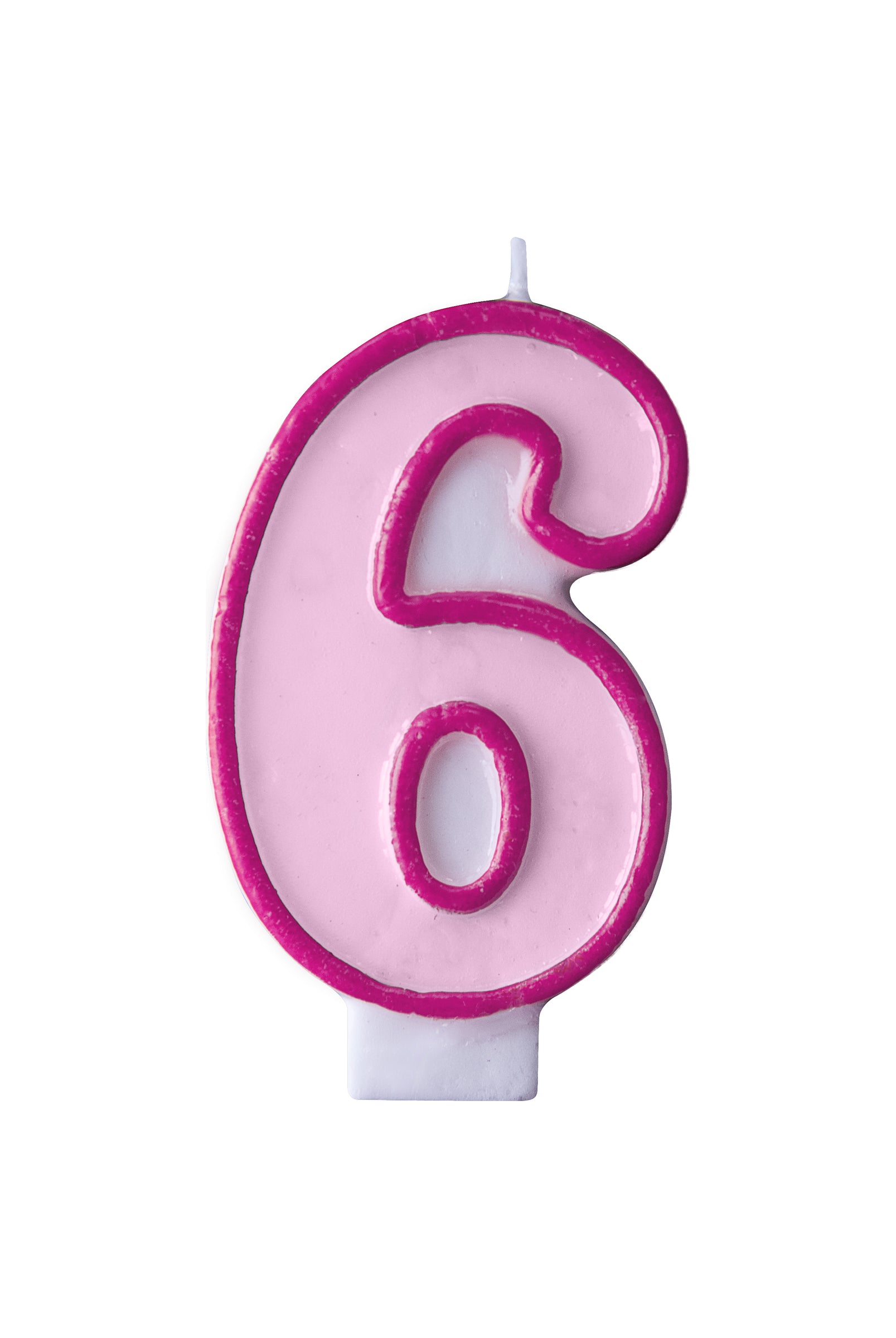 Bougie anniversaire rose chiffre 6 | Bougie de 7 cm | J2F Shop