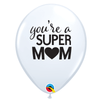 25 Ballons Simply Super MoM White 11