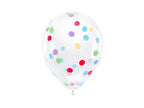 6 ballons en latex avec confettis de couleurs (30 cm) | 6 ballons en latex 30 cm | J2F Shop