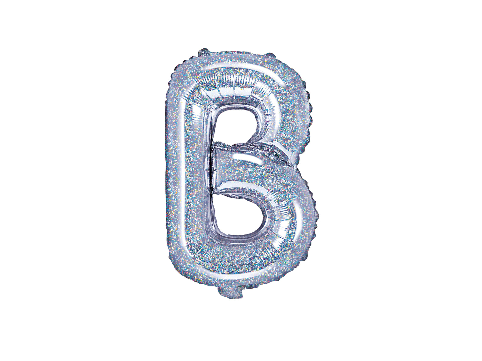 Ballon aluminium lettre B argenté à paillettes | Ballon alu de 35 cm | J2F Shop