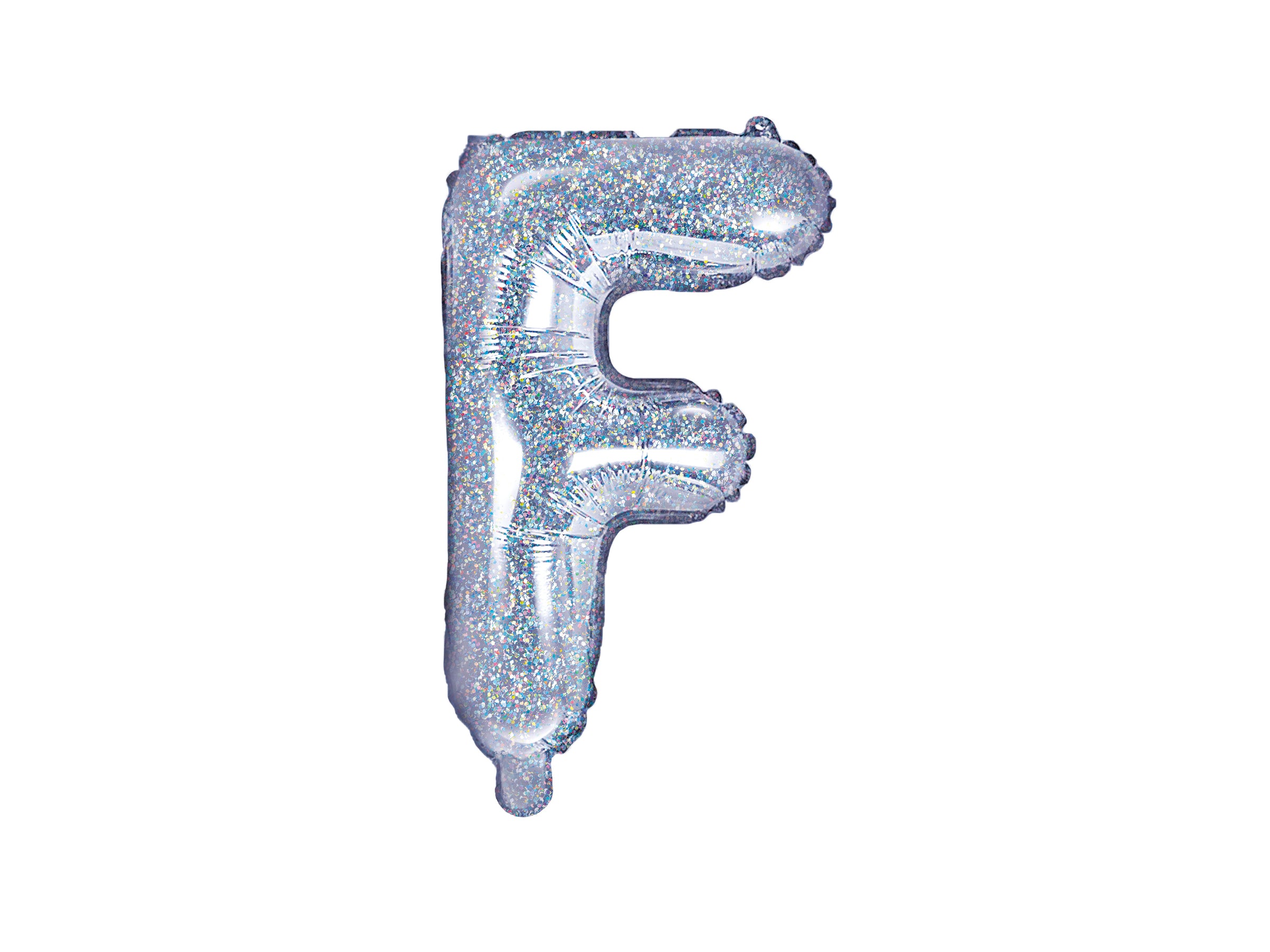 Ballon aluminium lettre F argenté à paillettes | Ballon alu de 35 cm | J2F Shop