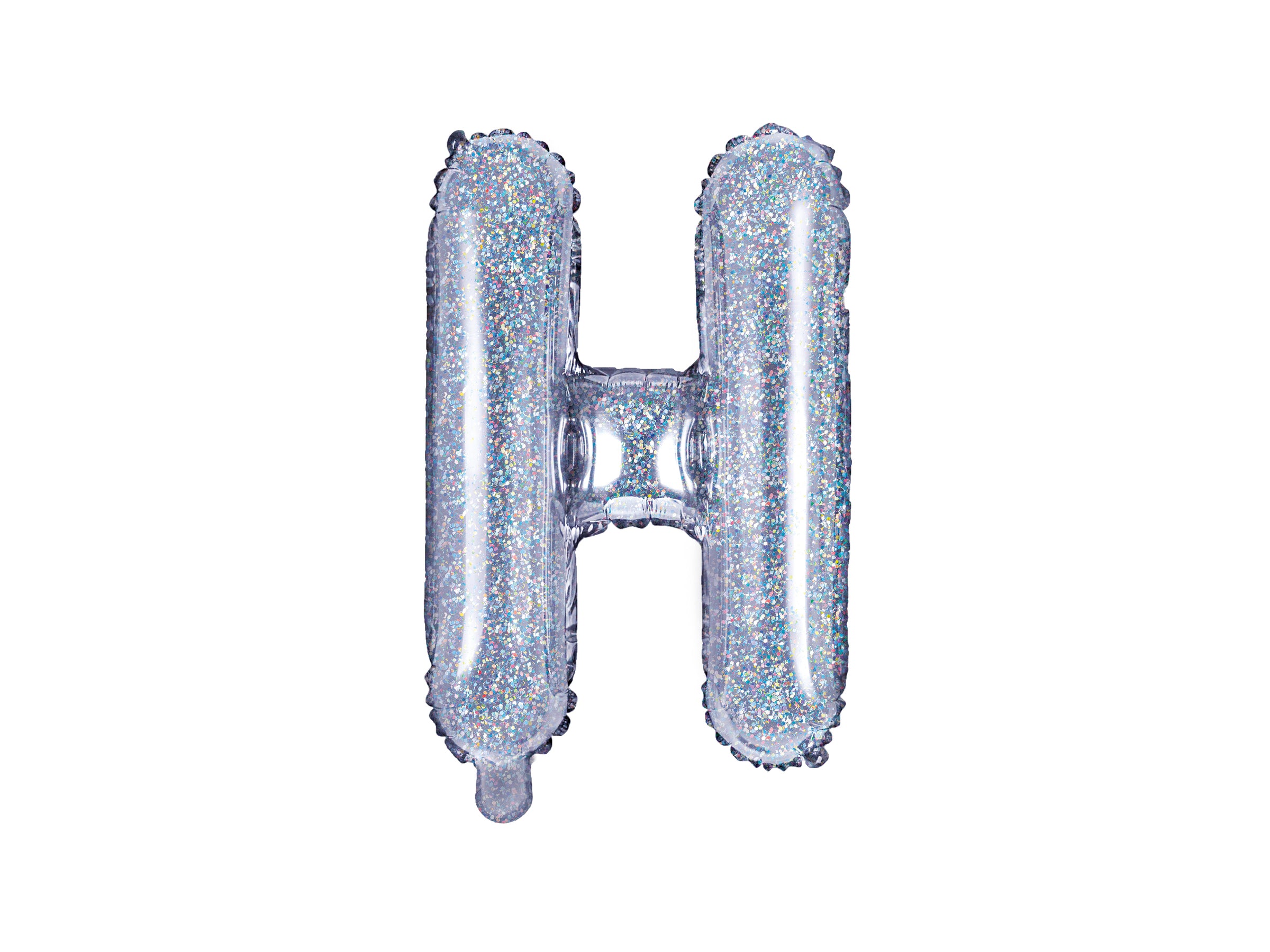 Ballon aluminium lettre H argenté à paillettes | Ballon alu de 35 cm | J2F Shop