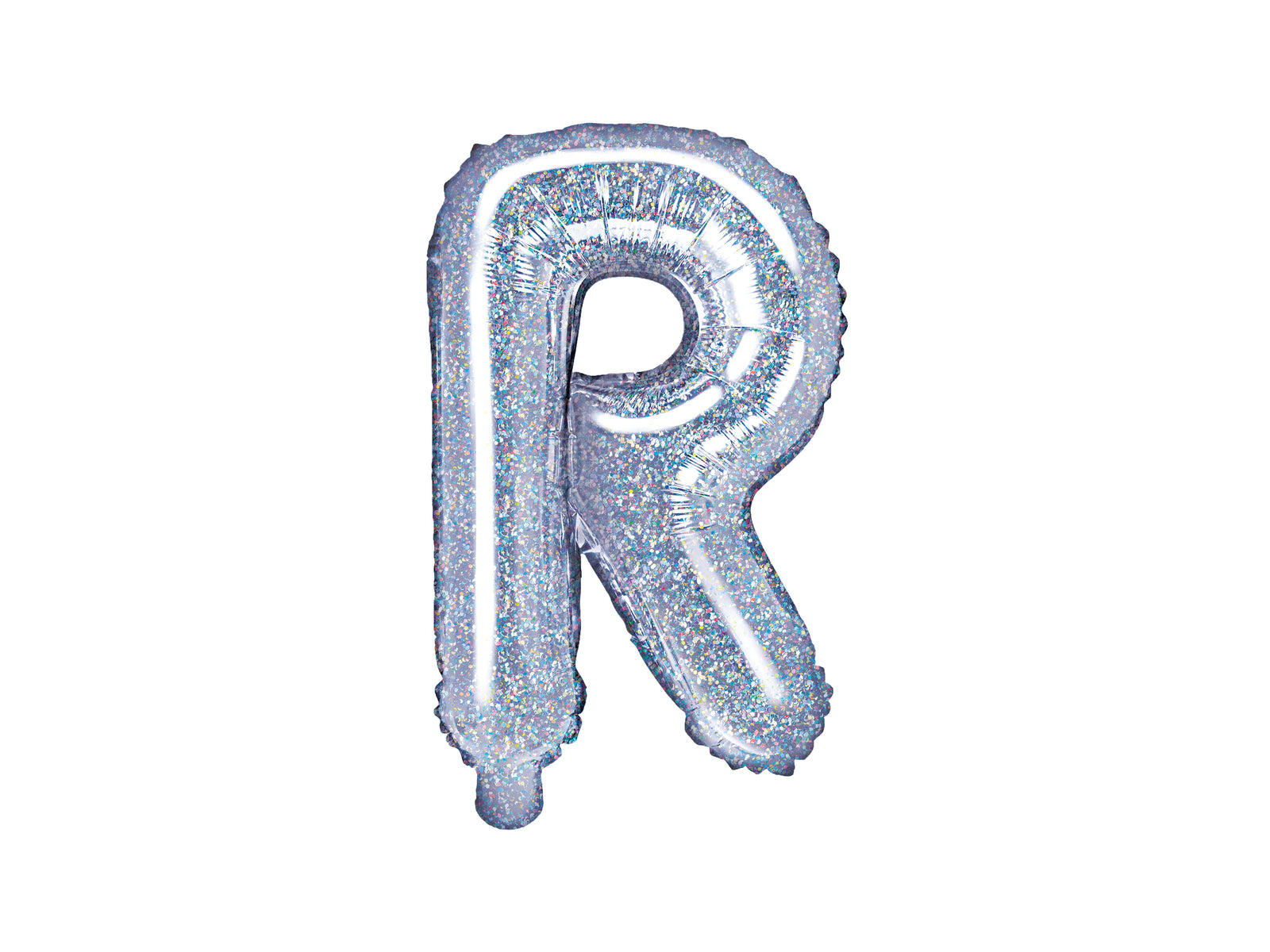 Ballon aluminium lettre R argenté à paillettes | Ballon alu de 35 cm | J2F Shop