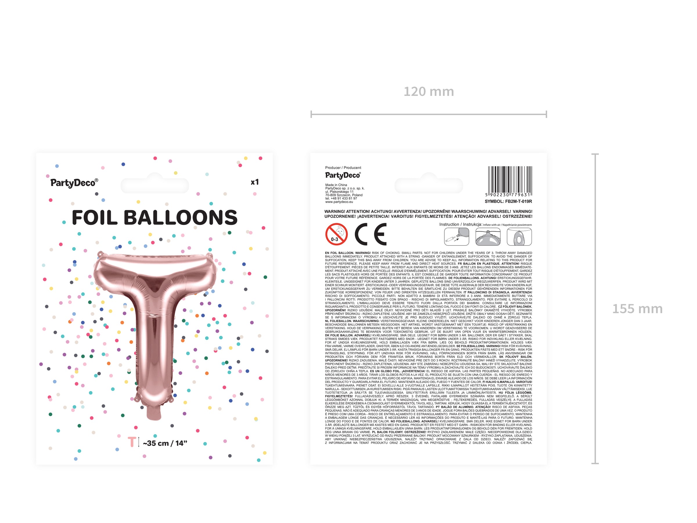 Ballon aluminium lettre T rose gold |  | J2F Shop