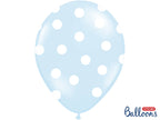 6 ballons bleu pastel à pois blancs (30 cm) | 6  ballons de 30 cm | J2F Shop