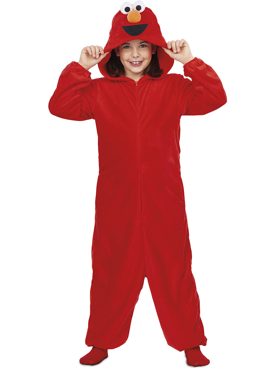 Déguisement Elmo Sésame Street onesie enfant | Combinaison à capuche | J2F Shop