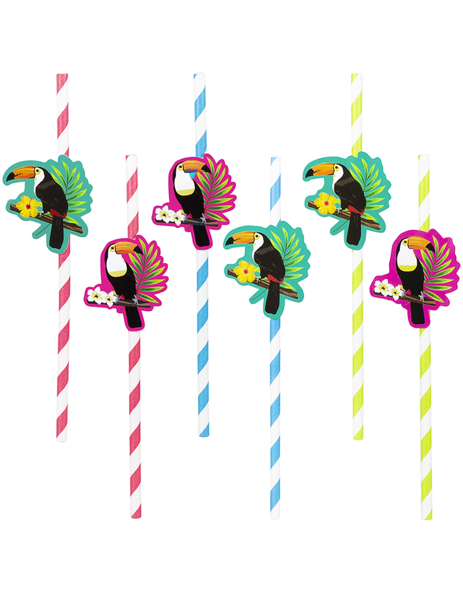 6 pailles toucans - Toucan Party | 6 pailles 20 cm | J2F Shop