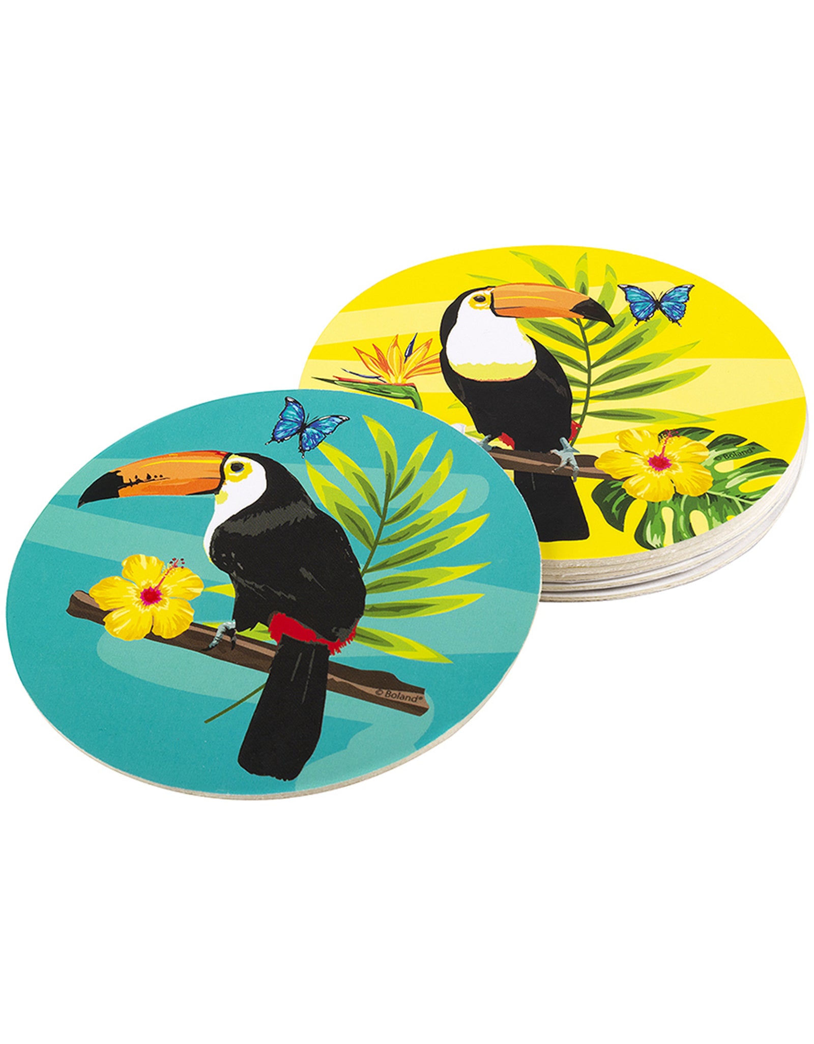 6 sous-verre toucans - Toucan Party | 6 sous-verres de 10 cm | J2F Shop