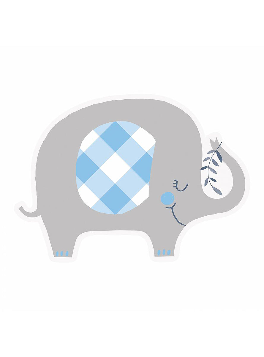 8 invitations éléphant bleu baby Shower - Blue Floral Elephant | 8 invitations | J2F Shop
