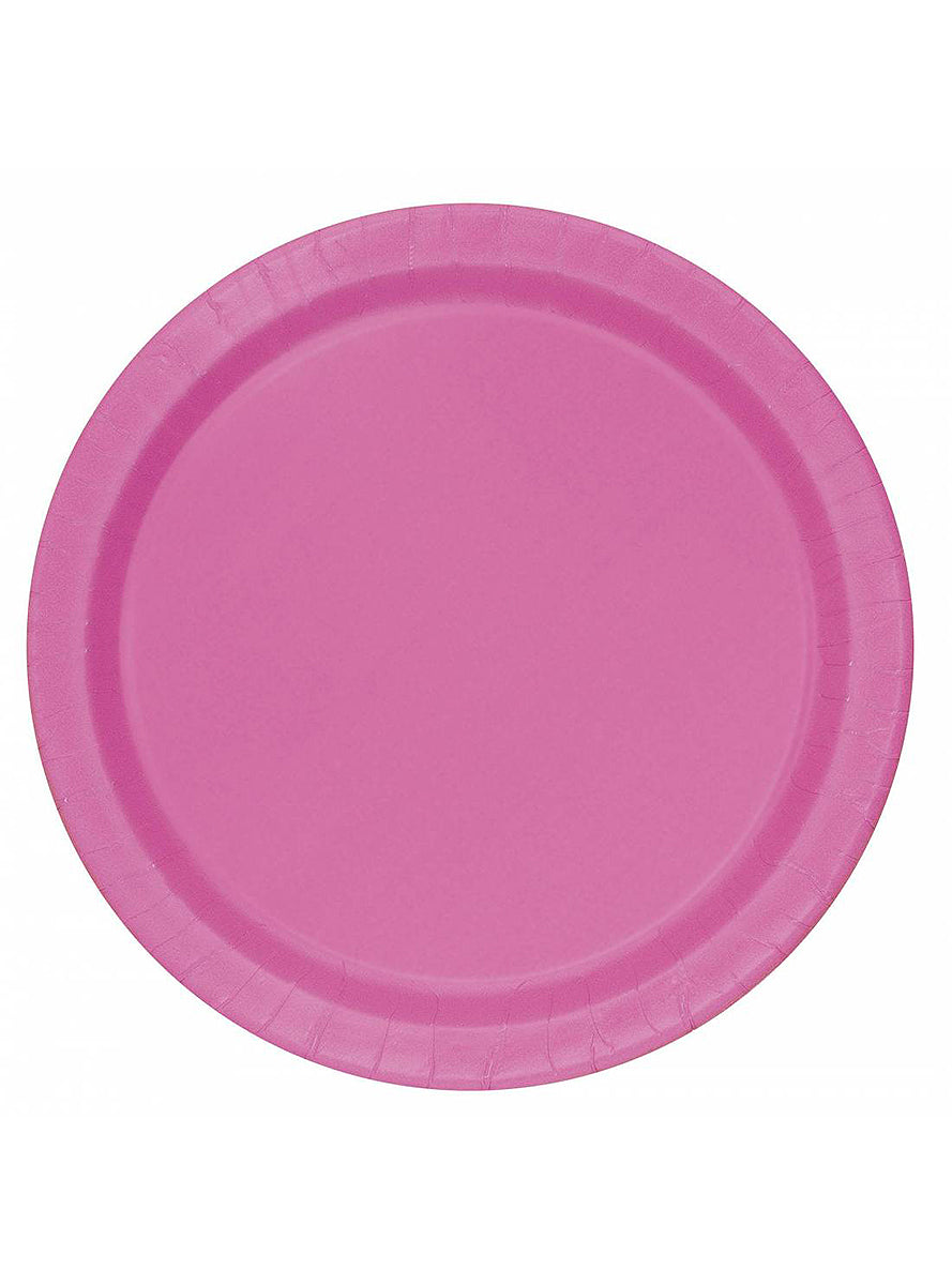 8 platos pequeños rosas (18 cm) - Línea Colores Básicos | 8 assiettes en carton de 18 cm | J2F Shop