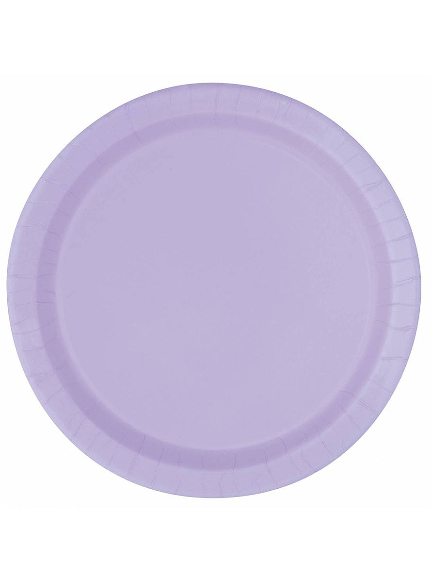 8 assiettes lila (23 cm) - Gamme couleur unie | 8 assiettes en carton de 23 cm | J2F Shop