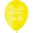 10 Ballons Latex HG95 Joyeux Annniversaire Jaune - PMS