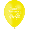 10 Ballons Latex HG95 Joyeux Annniversaire Jaune - PMS