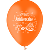 10 Ballons Latex HG95 Joyeux Anniversaire Orange - PMS