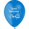 10 Ballons Latex HG95 Joyeux Anniversaire Bleu - PMS