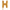 Lettre H Or 14