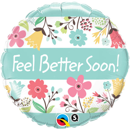 Ballon Aluminium 18″ Feel Better Soon! Floral – Qualatex