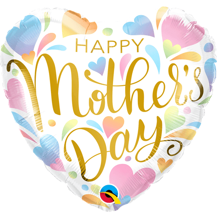 Ballon Aluminium 18″ Mother's Day Pastel Hearts – Qualatex