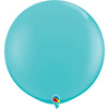 2 Ballons Latex 3' Caribbean Blue - Qualatex