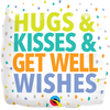 Ballon Aluminium 18″ Hugs Kisses Get Well Wishes – Qualatex