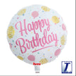 Ballon Aluminium 14″ Happy Birthday Pink & Gold Dots – Takarakosan