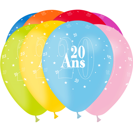 Ballon anniversaire 20 ans Rainbow Confetti 45 cm