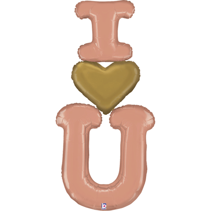 Ballon Aluminium 5' Rose Gold I Love You - Grabo