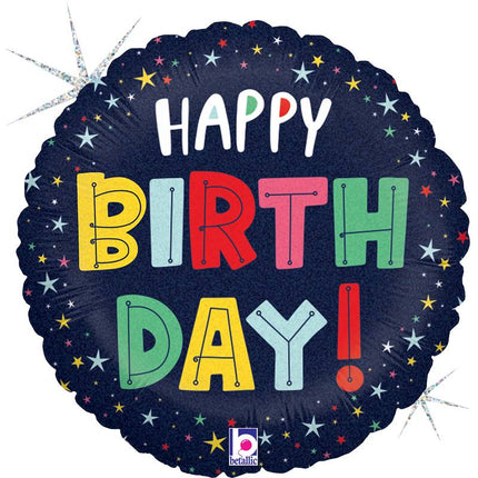 Ballon Aluminium 18″ Birthday Colorful Stars – Grabo