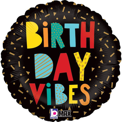 Ballon Aluminium 18″ Birthday Vibes – Grabo