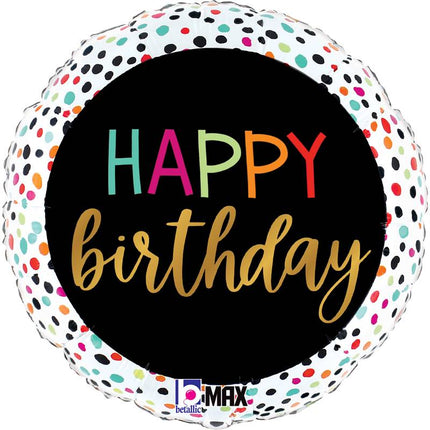 Ballon Aluminium 18″ Birthday Colorful Dots – Grabo