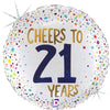 Ballon Aluminium 18″ Cheers to 21 Years – Grabo