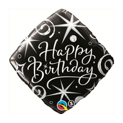 Ballon Aluminium 18″ Birthday Elegant sparkles & Swirls – Qualatex