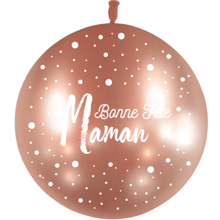 Ballon HG2' Bonne Fête Maman Dots Brillant Rose Gold - PMS