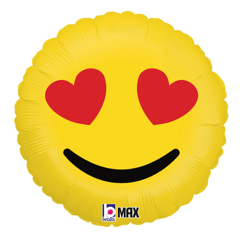 Ballon Aluminium 36″ Emoji Hearts - Grabo