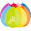 8 Ballons Latex HG95 35 Ans Assortis - PMS