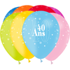 8 Ballons Latex HG95 40 Ans Assortis - PMS