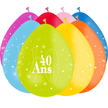 8 Ballons Latex HG95 40 Ans Assortis - PMS