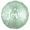 Ballon Aluminium Rond Amour Vert 17