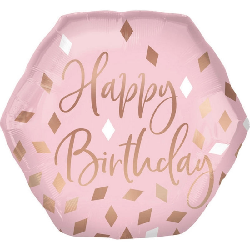 Ballon Aluminium Hexagonal Anniversaire Losange 22