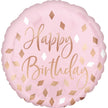 Ballon Aluminium Rond Anniversaire Losange 17