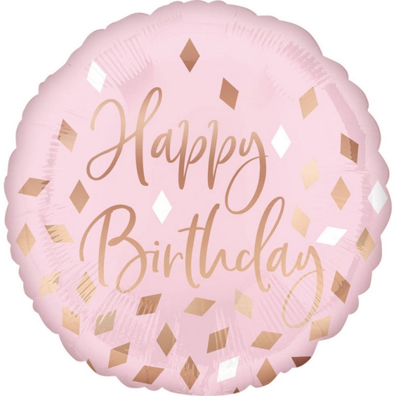 Ballon Aluminium Rond Anniversaire Losange 17