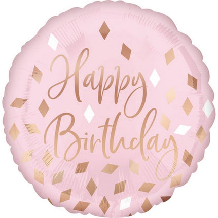 Ballon Aluminium Rond Anniversaire Losange 17