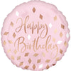 Ballon Aluminium Rond Anniversaire Losange 17