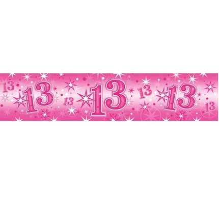 Banner Age 13 Pink Sparkle