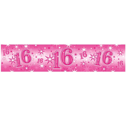 Banner Age 16 Pink Sparkle