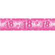 Banner Age 18 Pink Sparkle