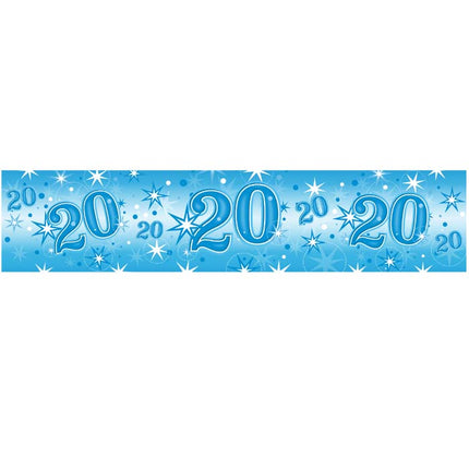 Banner Age 20 Blue Sparkle