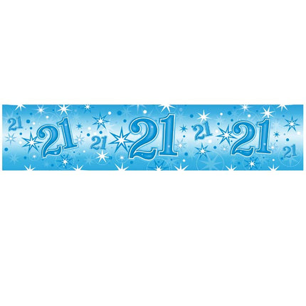 Banner Age 21 Blue Sparkle