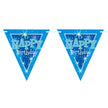 Flag Banner Happy Birthday Blue Sparkle