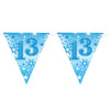 Flag Banner Age 13 Blue Sparkle